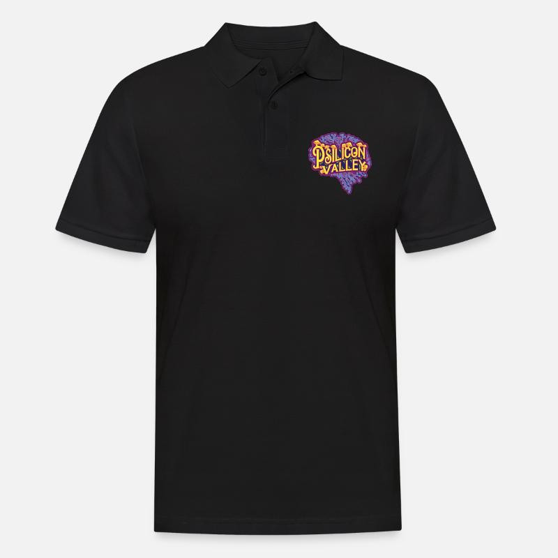 Microdosing Mushroom Psilocybin Silikon - Männer Poloshirt - Schwarz