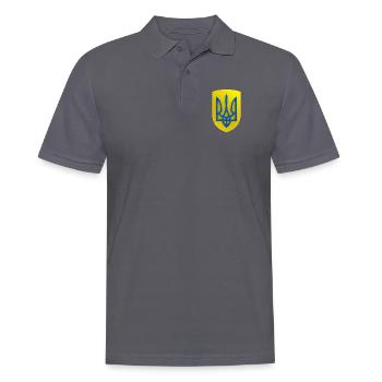 Ukraine Wappen Dreizack Gerfalke Trident Blau Gelb - Männer Poloshirt - Anthrazit - Vorne - Nico (186cm)