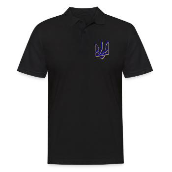 Ukraine Coat of Arms Trident Gerfalcon Trident Volume V1 - Men's Polo Shirt - black - Front - Kai (181cm)