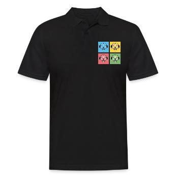 Hundefreund Hund Haustier Geschenk Pop Art Puggle - Männer Poloshirt - Schwarz - Vorne - Kai (181cm)