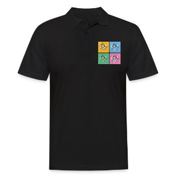 Jardin botanique Cadeau floral Pop Art Roses - Polo Homme - noir - Devant - Kai (181cm)