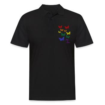 lgbtq butterflies Pride love and peace - Männer Poloshirt - Schwarz - Vorne - Kai (181cm)