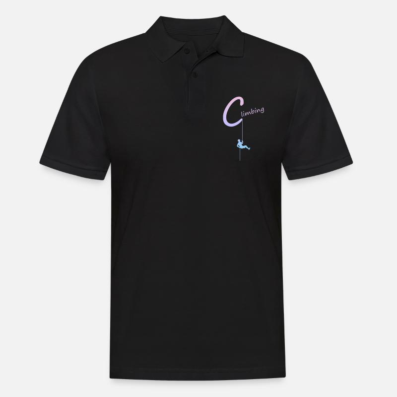 climbing, abseilen, klettern, kletterer - Männer Poloshirt - Schwarz