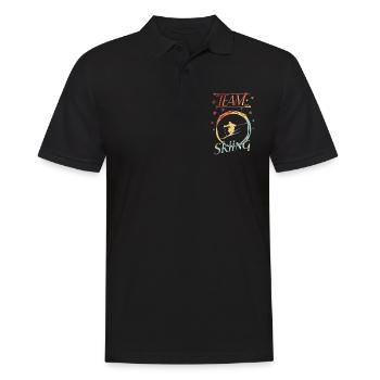 Ski fahren - Ski - Wintersport - Skiing - Männer Poloshirt - Schwarz - Vorne - Kai (181cm)
