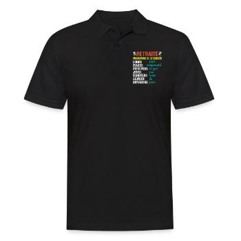 Retraite mon programme humour retraité cadeau - Polo Homme - noir - Devant - Kai (181cm)