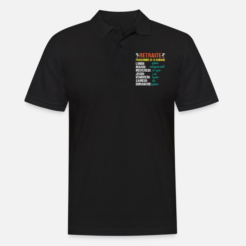 Retraite mon programme humour retraité cadeau - Polo Homme - noir