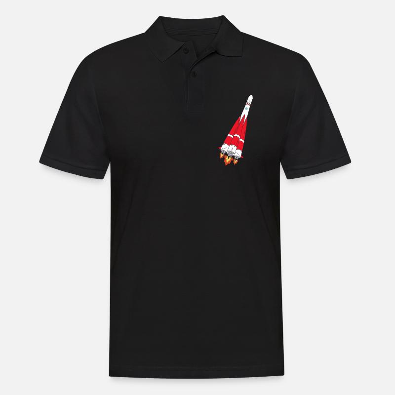 Rocket with thrust - hand-painted - Men's Polo Shirt - black