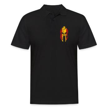 Spartan helmet with the flag of Spain - Men's Polo Shirt - black - Front - Kai (181cm)