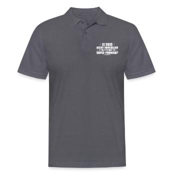 Agent immobilier. C'est quoi ton super pouvoir ? - Polo Homme - charbon - Devant - Nico (186cm)
