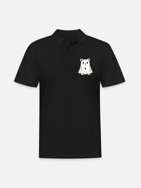 Bear Halloween Funny Ghost - Men's Polo Shirt - black