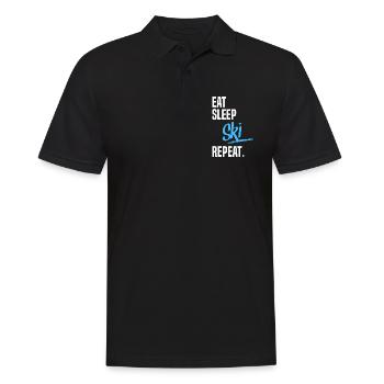 EAT SLEEP ski - Männer Poloshirt - Schwarz - Vorne - Kai (181cm)