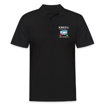 Kreta ruft ich muss los Griechenland Urlaub - Männer Poloshirt - Schwarz - Vorne - Kai (181cm)