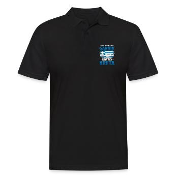 Ich muss garnix Kreta Griechenland - Männer Poloshirt - Schwarz - Vorne - Kai (181cm)