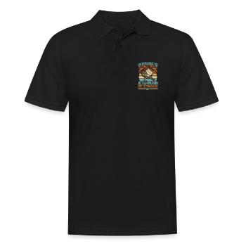 Unterschätze niemals Betonbauer Retro - Männer Poloshirt - Schwarz - Vorne - Kai (181cm)