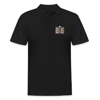 Nurse Krankenschwester Groovy - Men's Polo Shirt - black - Front - Kai (181cm)