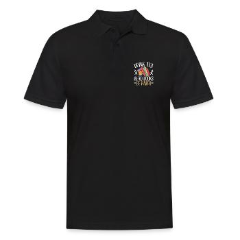 Buvez du thé Lire des livres Soyez heureux pour les amateurs de livres - Polo Homme - noir - Devant - Kai (181cm)