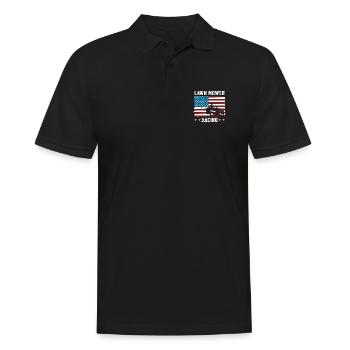 Lawn Mower Racing USA Rasenmäher Rasenmäherrennen - Männer Poloshirt - Schwarz - Vorne - Kai (181cm)