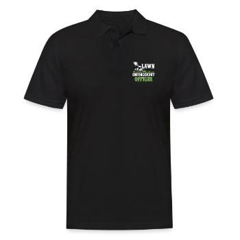 Lawn Enforcement Officer Rasenmäher - Männer Poloshirt - Schwarz - Vorne - Kai (181cm)