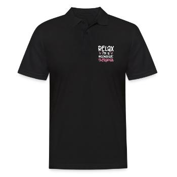 Relax I'm A Meowssage Therapist für - Männer Poloshirt - Schwarz - Vorne - Kai (181cm)