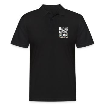 Leaf Me Alone Je composte pour les jardiniers Compost - Polo Homme - noir - Devant - Kai (181cm)