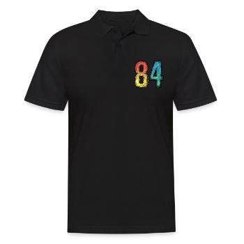 84 Zahl Comic - Männer Poloshirt - Schwarz - Vorne - Kai (181cm)
