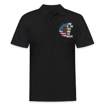 Land of the Free and the Brave Proud American - Men's Polo Shirt - black - Front - Kai (181cm)