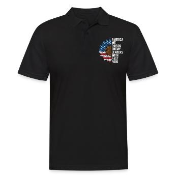 Poison Leaders with Fast Food Funny Patriotic - Men's Polo Shirt - black - Front - Kai (181cm)