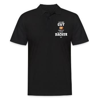 Bäcker Bäckerei Bäckermeister Geschenk Spruch - Männer Poloshirt - Schwarz - Vorne - Kai (181cm)