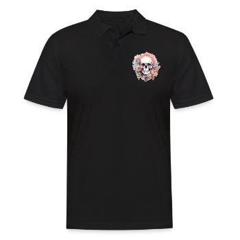 Human Skull & Flowers 13 - Men's Polo Shirt - black - Front - Kai (181cm)