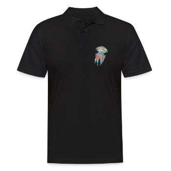 Quallen - Männer Poloshirt - Schwarz - Vorne - Kai (181cm)
