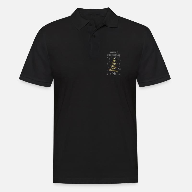 Arbre de Noël doré - Polo Homme - noir