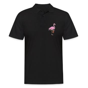 Flamingo Musicien Guitare Musique - Polo Homme - noir - Devant - Kai (181cm)