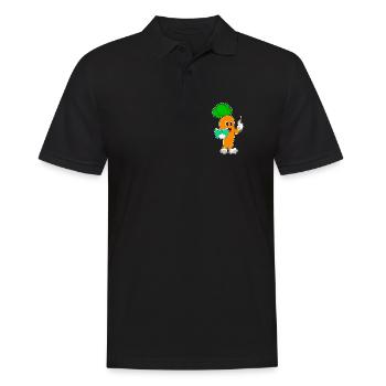 Carrot Teacher Book School - Men's Polo Shirt - black - Front - Kai (181cm)