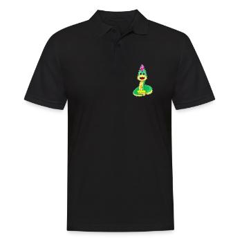 Schlange Geburtstag Kuchen - Männer Poloshirt - Schwarz - Vorne - Kai (181cm)