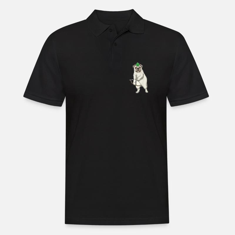 Mops Bogenschütze Bogen - Männer Poloshirt - Schwarz