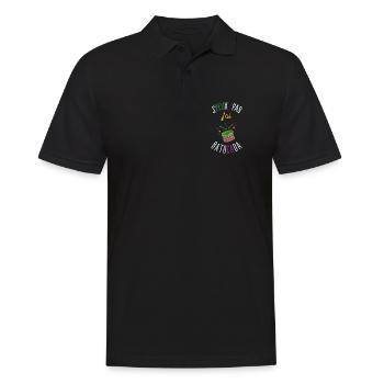 Ich kann nicht, ich habe gebaut - Männer Poloshirt - Schwarz - Vorne - Kai (181cm)