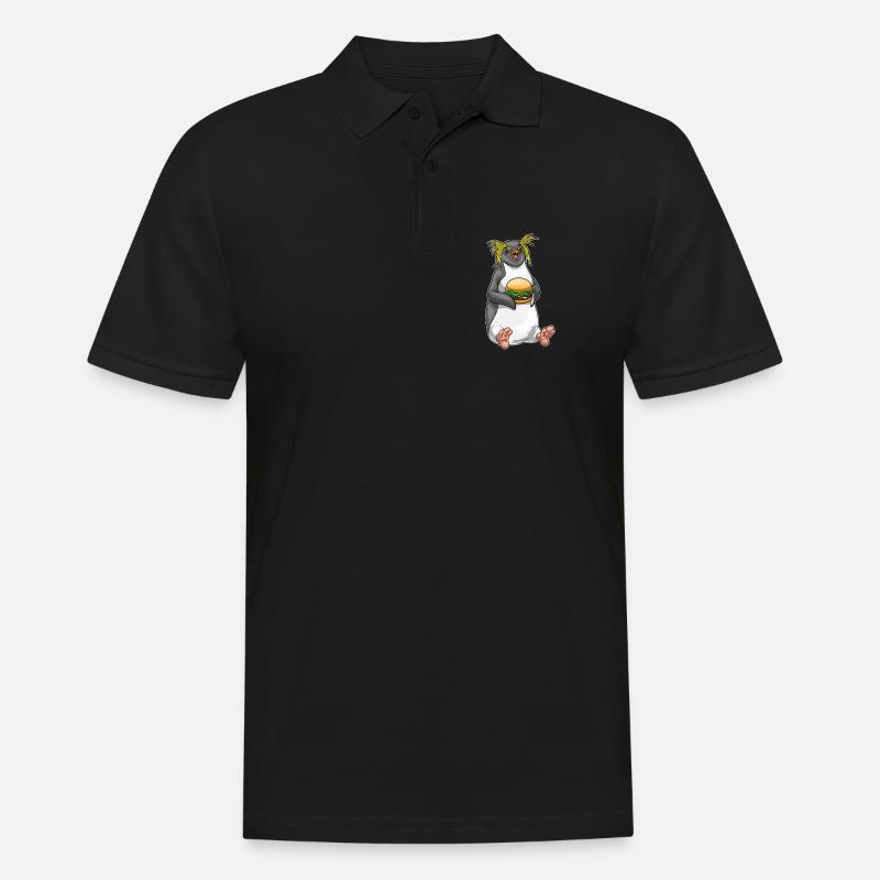 Pinguin Cheeseburger - Männer Poloshirt - Schwarz