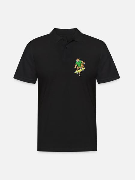 Tiger Skater Skateboard - Herre poloshirt - sort