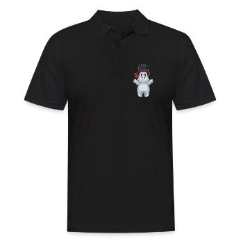Hippopotamus Groom Top Hat Wedding - Men's Polo Shirt - black - Front - Kai (181cm)
