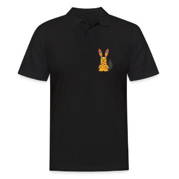 Guépard exotique fantastique avec oreilles en plumes arc-en-ciel - Polo Homme - noir - Devant - Kai (181cm)