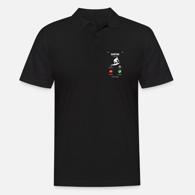 surfing is calling - Männer Poloshirt - Schwarz