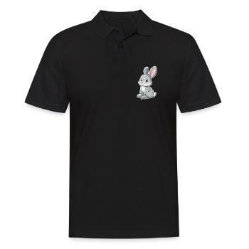 Hase - Männer Poloshirt - Schwarz - Vorne - Kai (181cm)