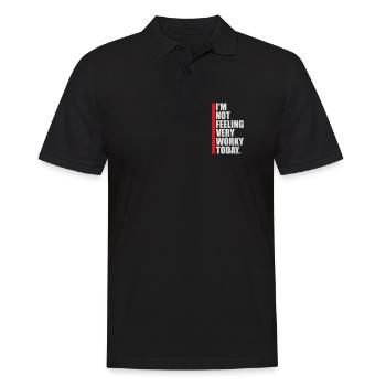 Je ne me sens pas très worky aujourd’hui Faul Arbeit humour - Polo Homme - noir - Devant - Kai (181cm)