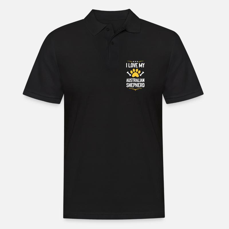 Ich liebe meinen Australian Shepherd - Männer Poloshirt - Schwarz