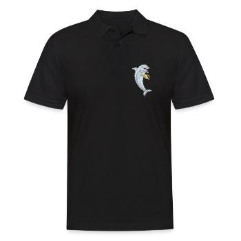 Delfin Taco - Männer Poloshirt - Schwarz - Vorne - Kai (181cm)