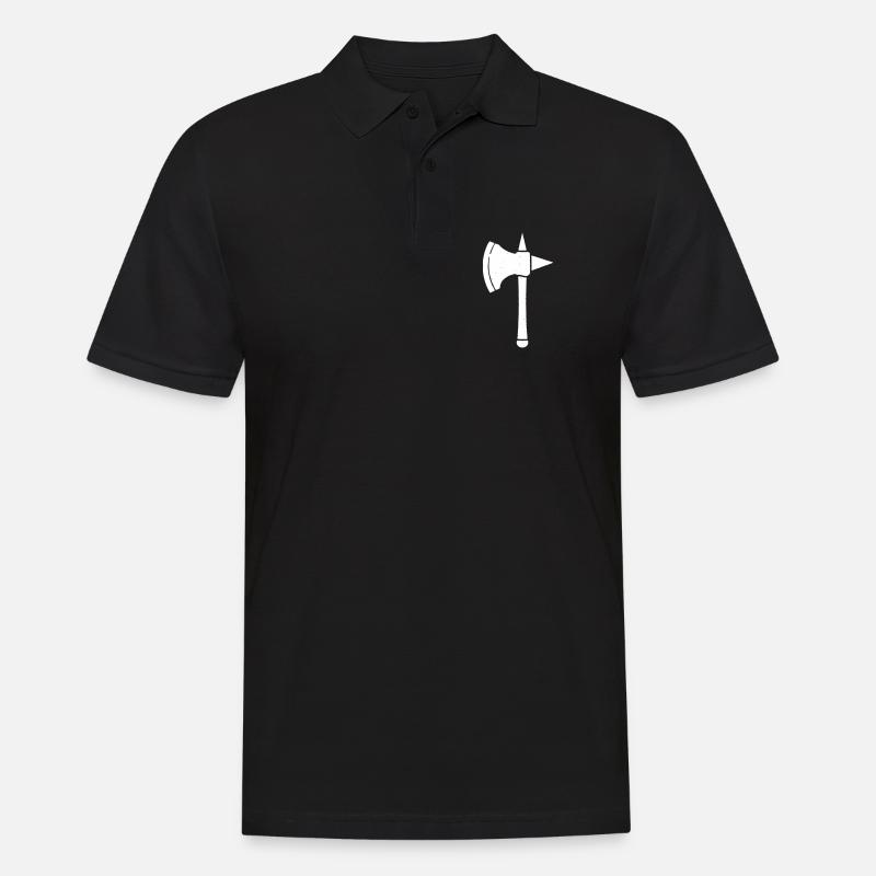 Wikinger Axt Krieger Waffe Mittelalter - Männer Poloshirt - Schwarz