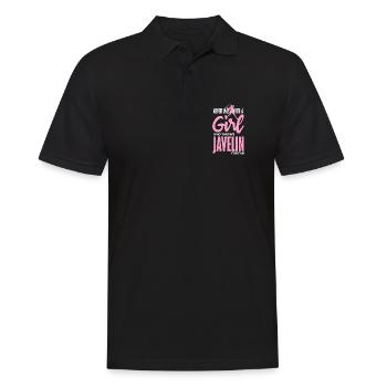Lanceur de javelot avec une déclaration amusante - Polo Homme - noir - Devant - Kai (181cm)