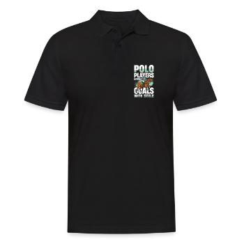 Polo Players Hitting Goals With Style - Men's Polo Shirt - black - Front - Kai (181cm)