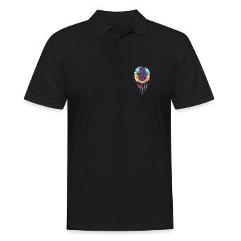 Spiritualité Géométrie Sacrée Fleur de Lotus Zen - Polo Homme - noir - Devant - Kai (181cm)