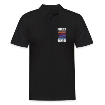 Je n’ai pas écouté. J’ai pensé à l’humour drôle des trains. - Polo Homme - noir - Devant - Kai (181cm)